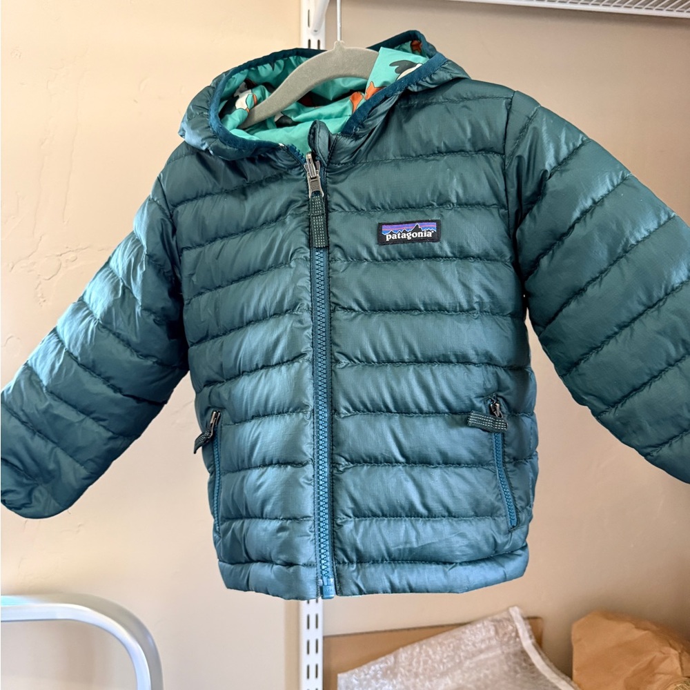 Patagonia Kids' Teal Reversible Quilted Jacket